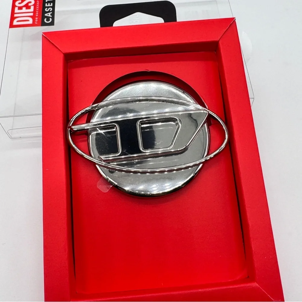 Diesel x Casetify Silver Metal Popup Stand Accessory For Magsafe Mobile Phone